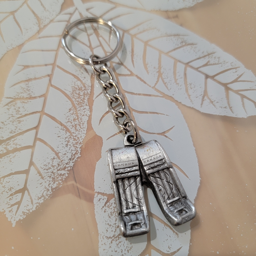 Vintage Pewter Keychain Goalie Pad - Executive Hockey Canada